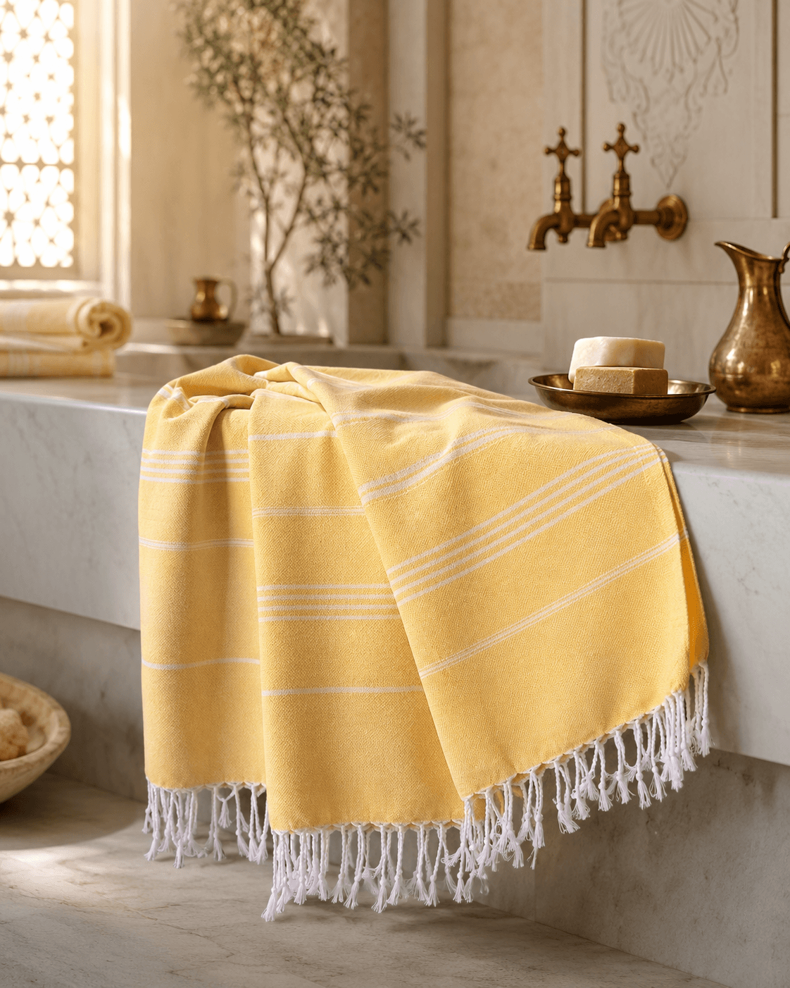 The Denizli Tradional Turkish Peshtemal Sunlit Yellow