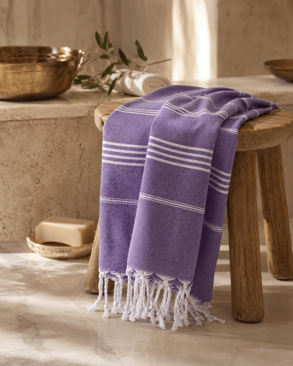 The Denizli Tradional Turkish Peshtemal Lavender Purple