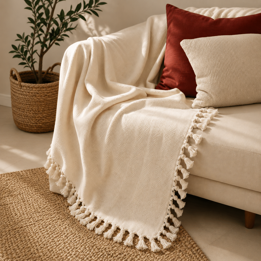 Quiet Label Denizli 100% Cotton Bed Throws &  Blankets