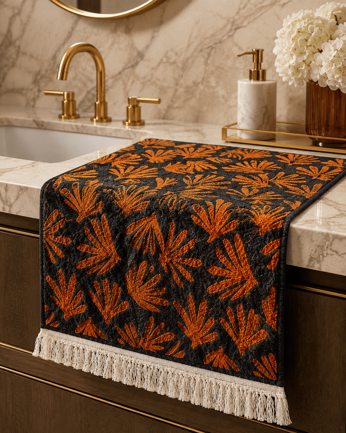 Imperial Palm Jacquard Orange