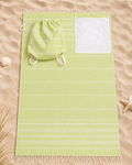 The Denizli Peshtemal Backpack Towel Pistachio Breeze