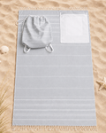 The Denizli Peshtemal Backpack Towel Silver Mist