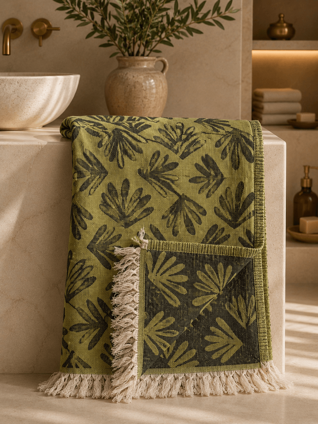Imperial Palm Jacquard Teal