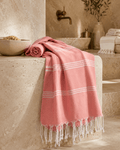 The Denizli Tradional Turkish Peshtemal Coral Blush