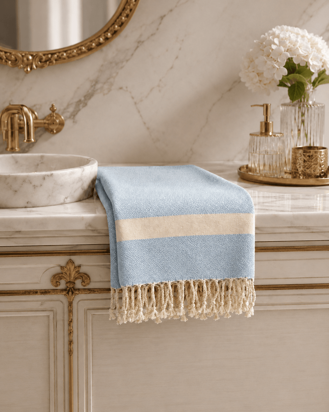 The Denizli Sultana Diamond Peshtemal Storm Blue