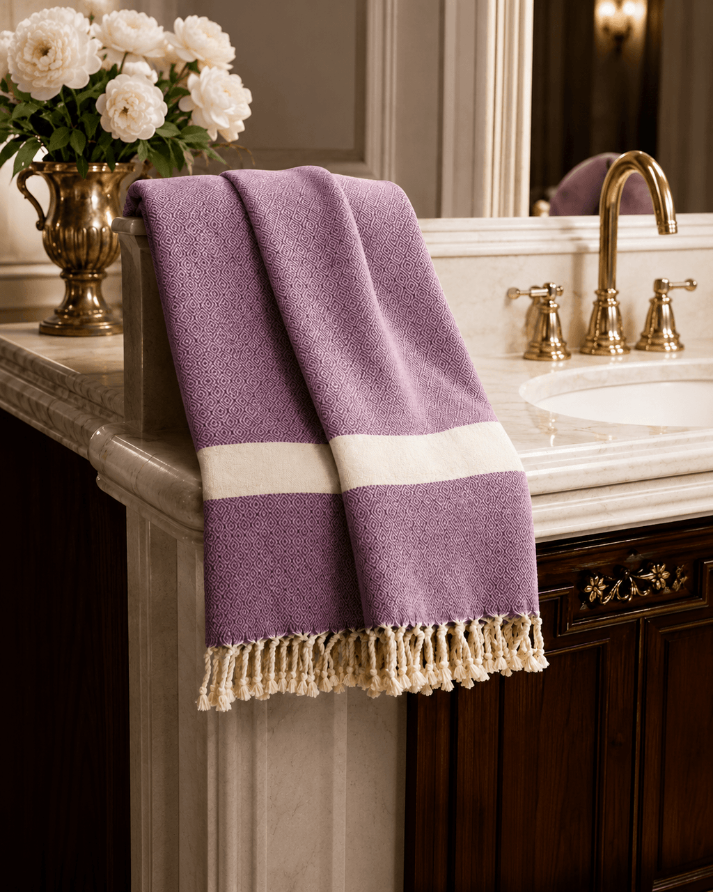 The Denizli Sultana Diamond Peshtemal Royal Periwinkle Beach Towel