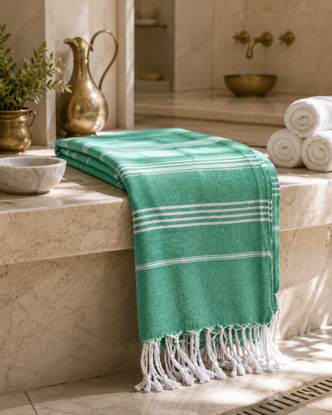 The Denizli Tradional Turkish Peshtemal Mint Breeze
