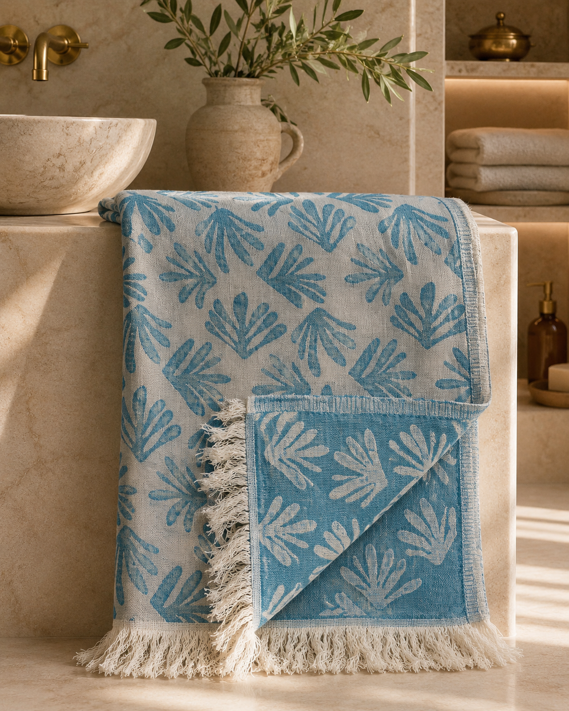 Imperial Palm Jacquard Sky Blue