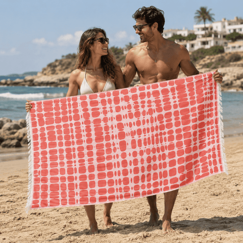 Aegean Tiles Premium Jacquard Peshtemal OEKO-TEX® Beach Towel