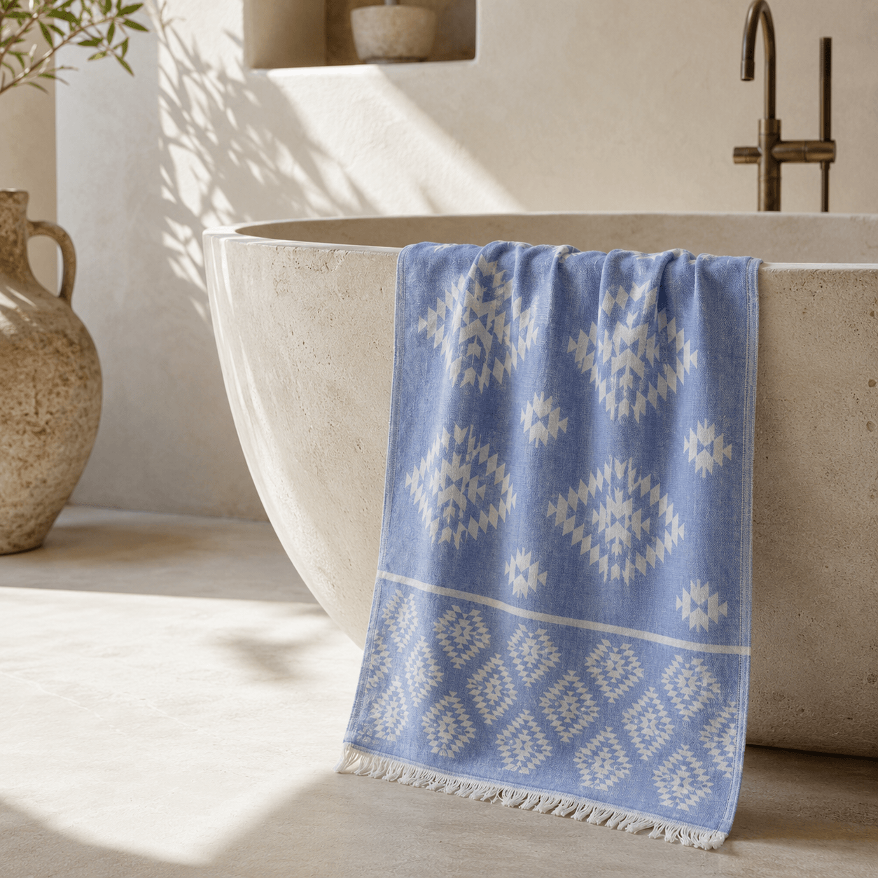 Anatolia Mosaic Premium Jacquard Peshtemal OEKO-TEX® Beach Towel