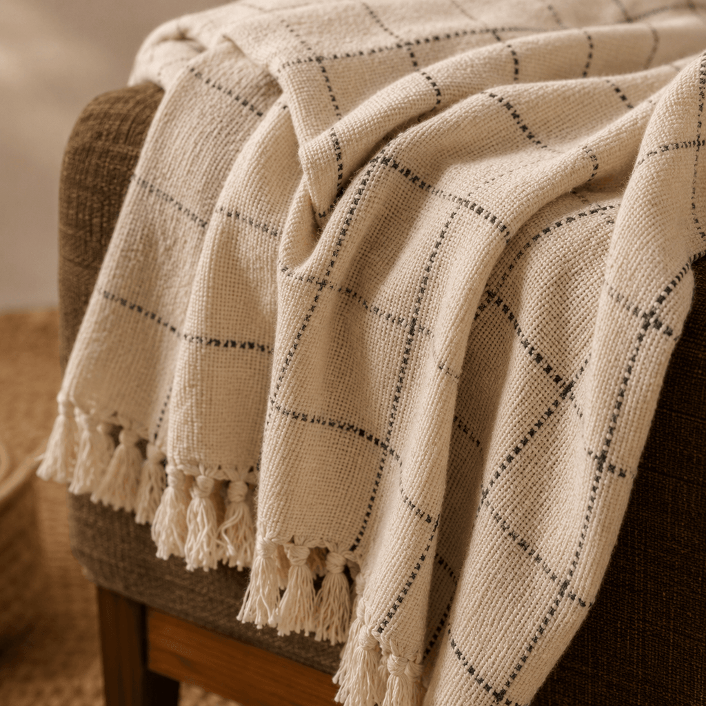The Windowpane Cotton Blanket & Bed Throw