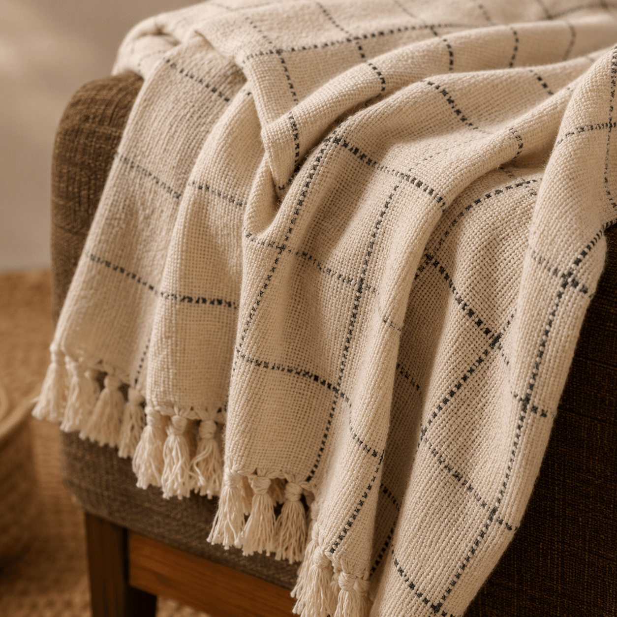 The Windowpane Cotton Blanket
