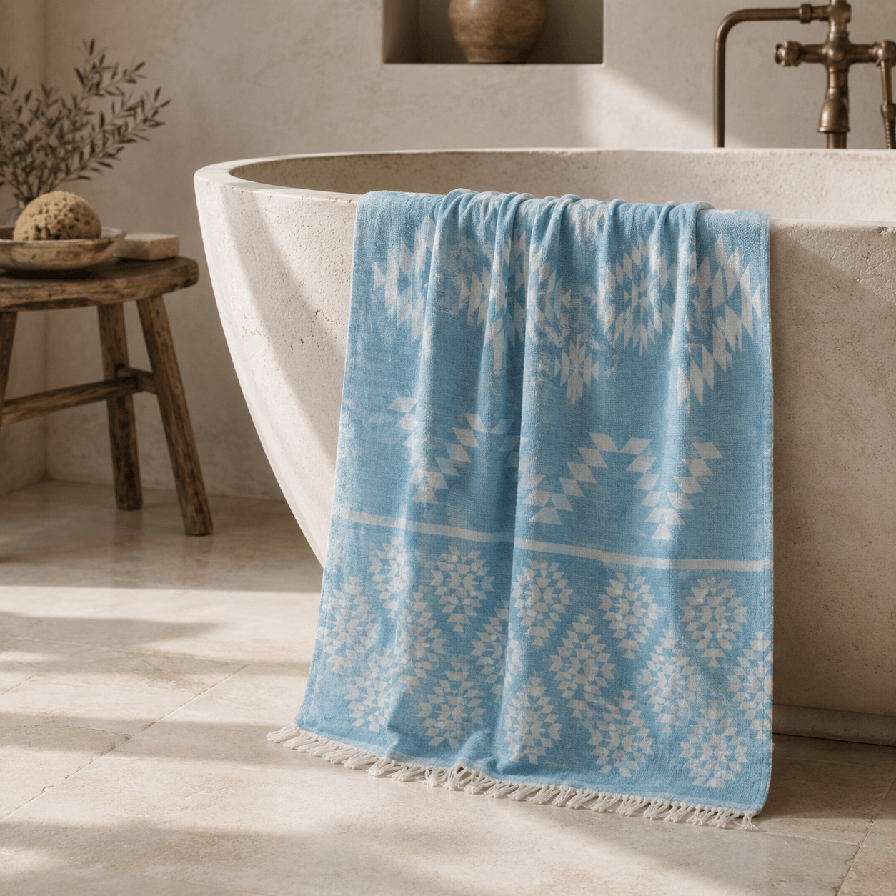 Anatolia Mosaic Premium Jacquard Peshtemal OEKO-TEX® Beach Towel