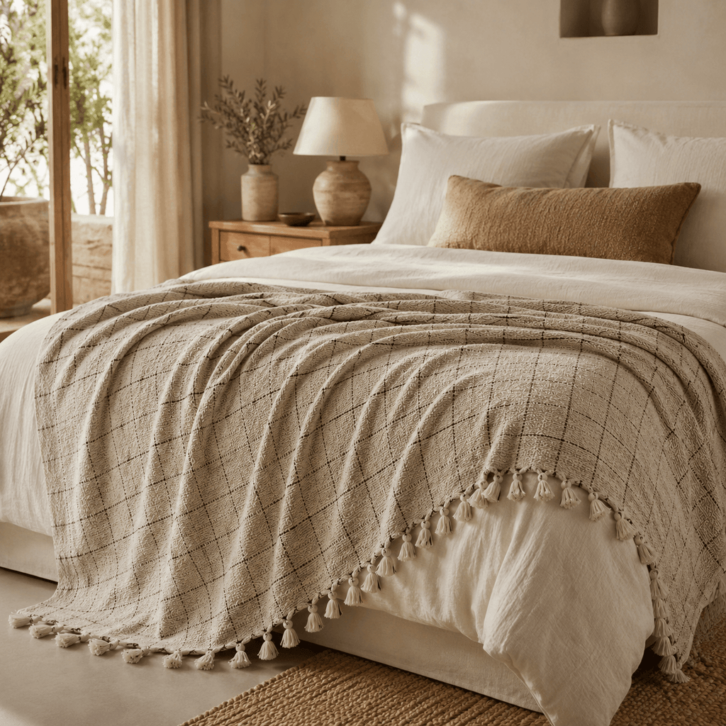The Quiet Cotton Blanket & Bed Throw Moroccan Diamond