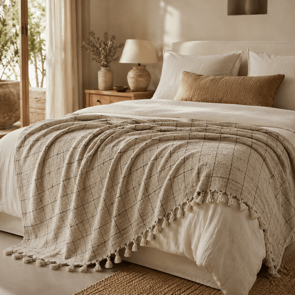 The Quiet Cotton Blanket Moroccan Diamond