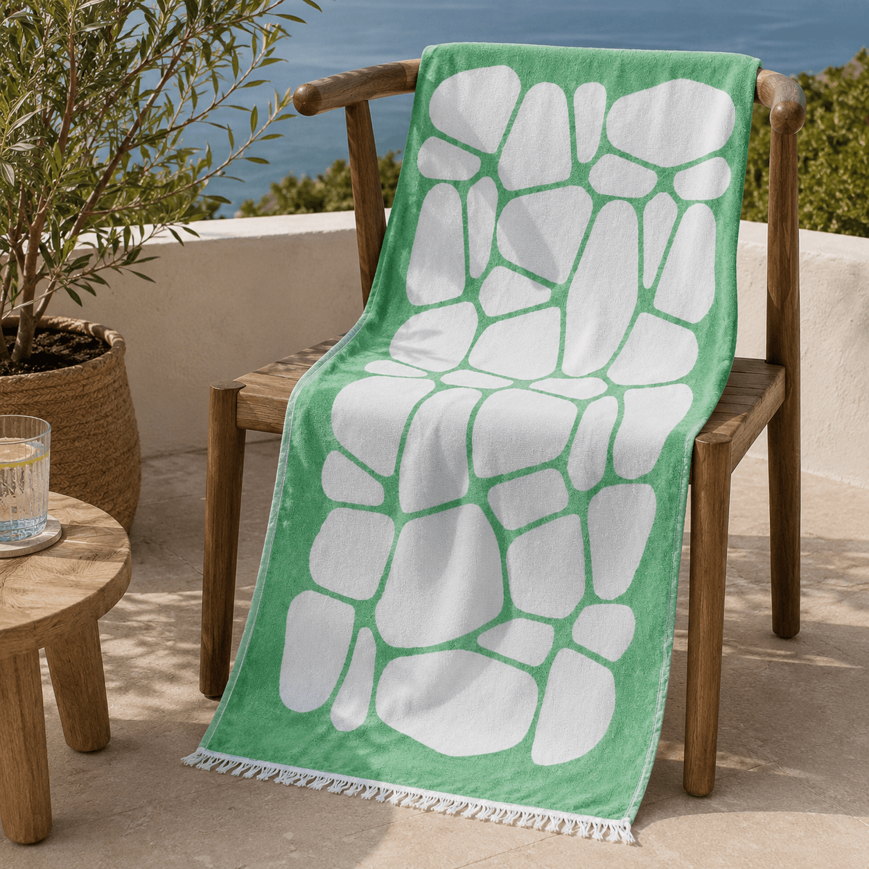 Cove Stone Premium Jacquard Peshtemall OEKO-TEX® Beach Towel