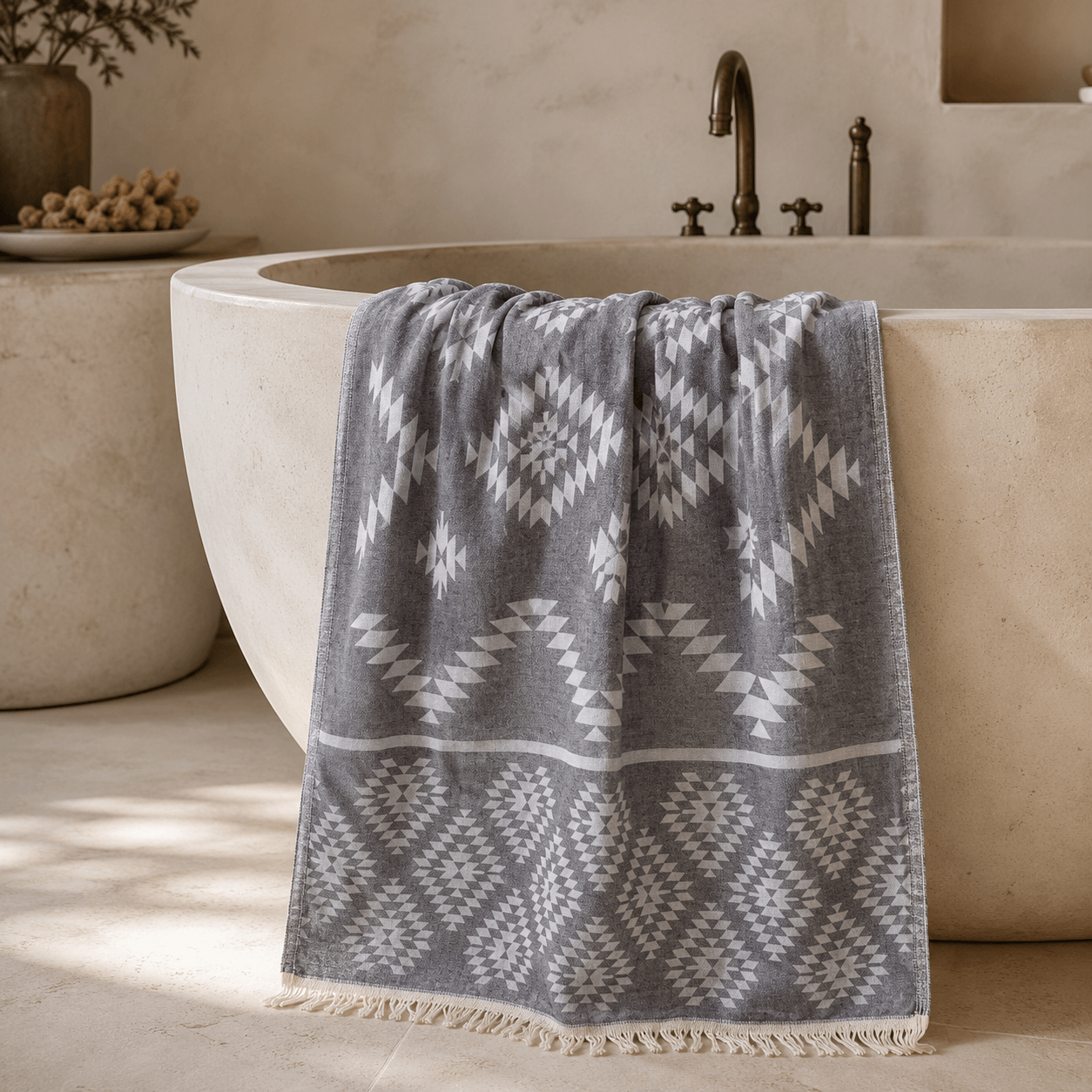 Anatolia Mosaic Premium Jacquard Peshtemal OEKO-TEX® Beach Towel