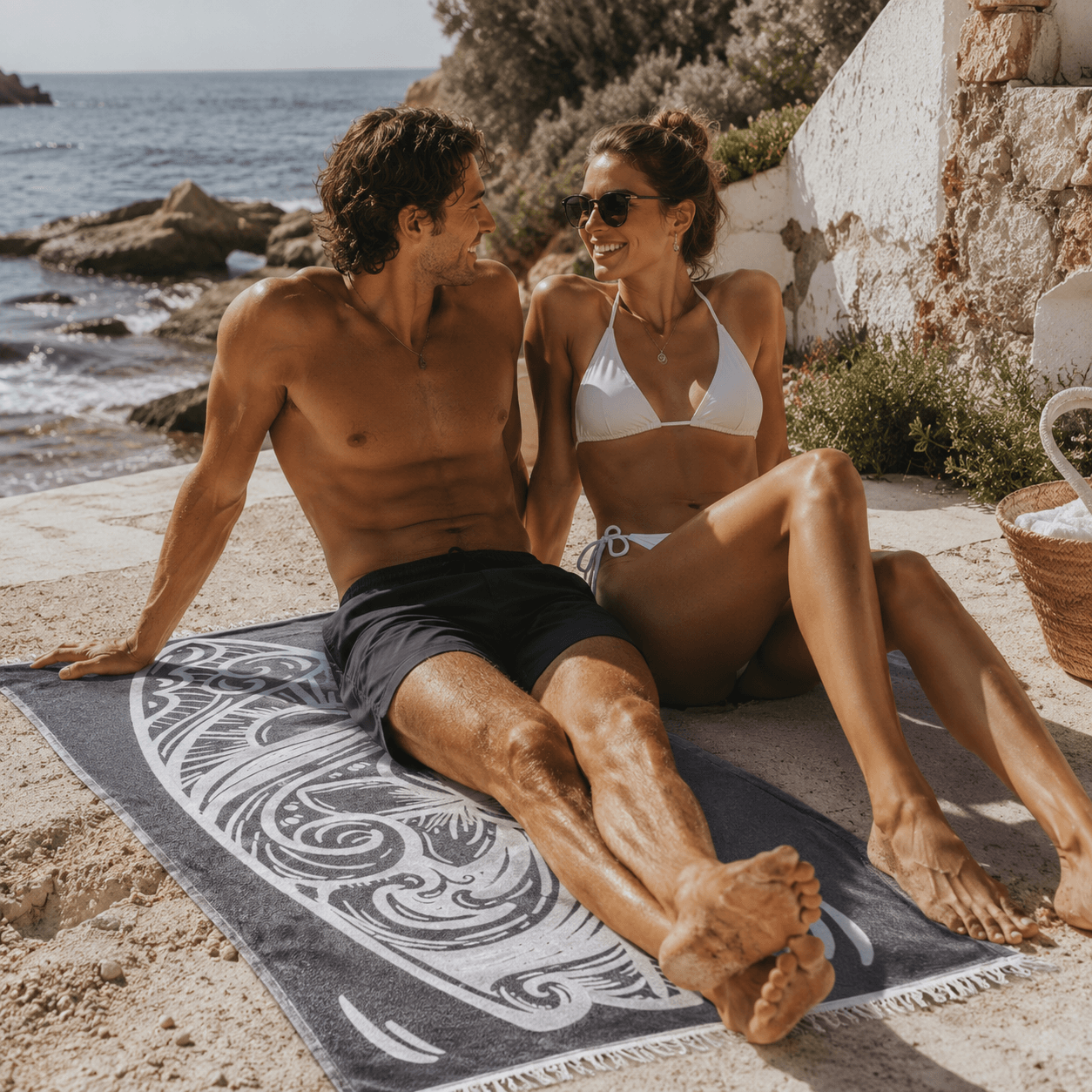 Tidal Surf Premium Jacquard Peshtemal OEKO-TEX® Beach Towel