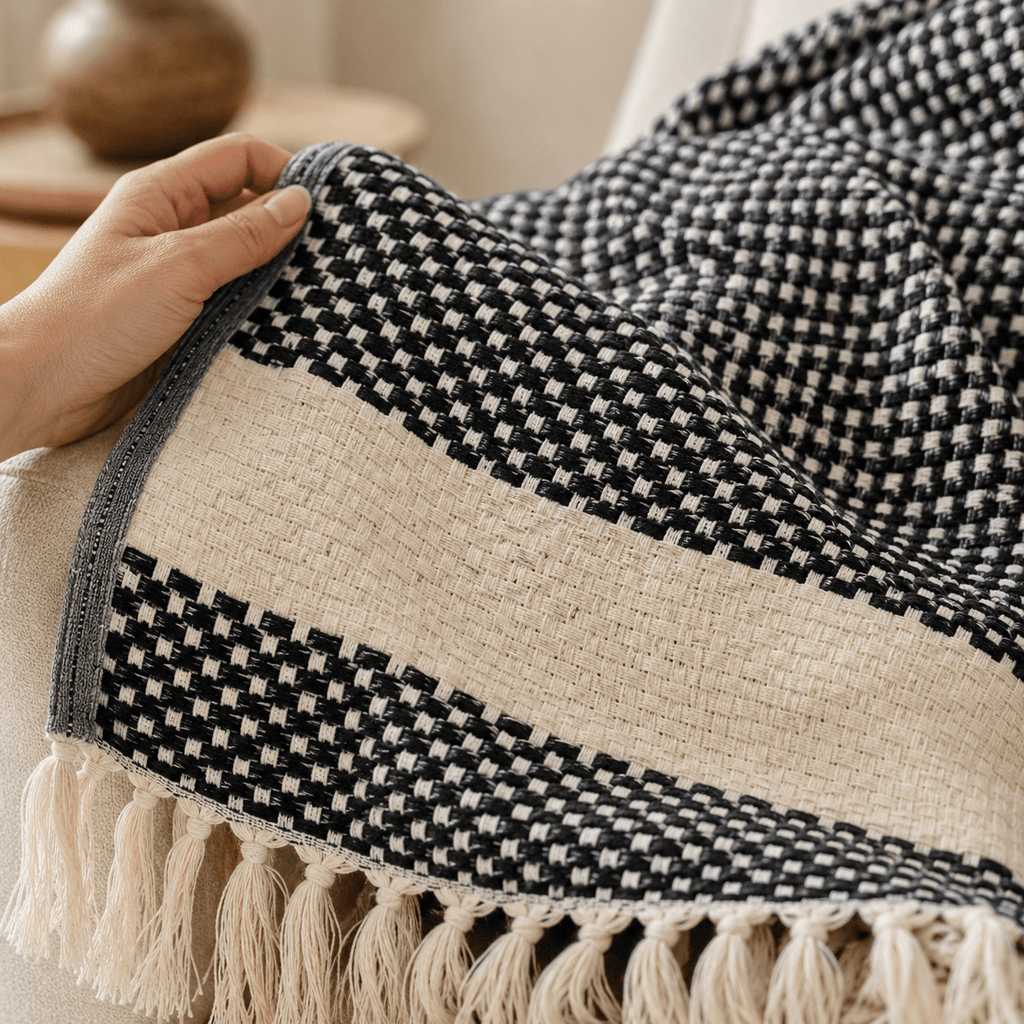 The Diamond Cotton Blanket Coral