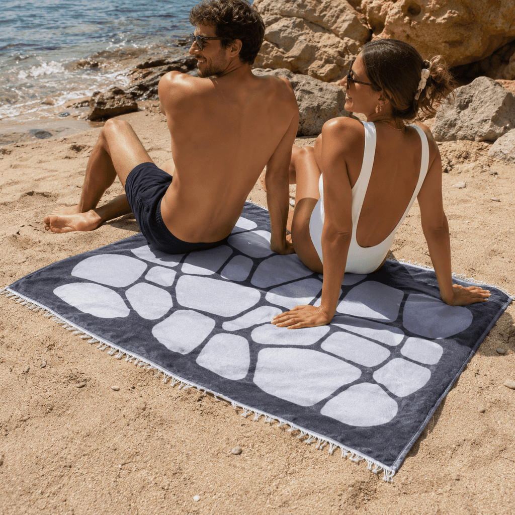 Cove Stone Premium Jacquard Peshtemall OEKO-TEX® Beach Towel