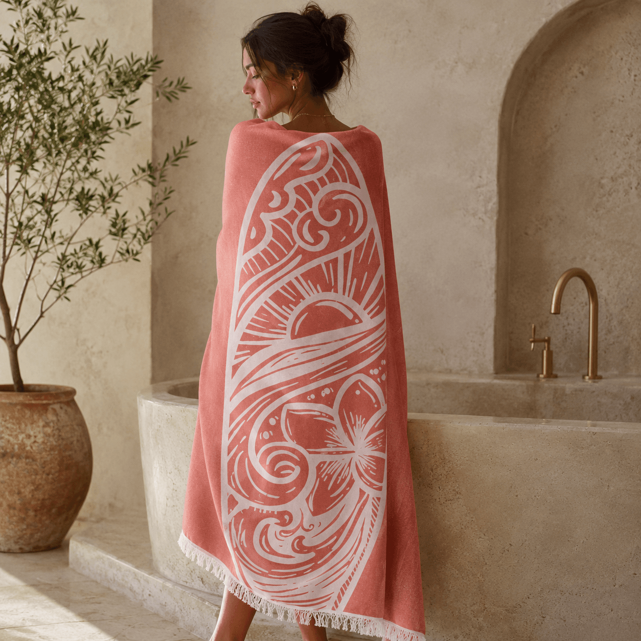 Tidal Surf Premium Jacquard Peshtemal OEKO-TEX® Beach Towel