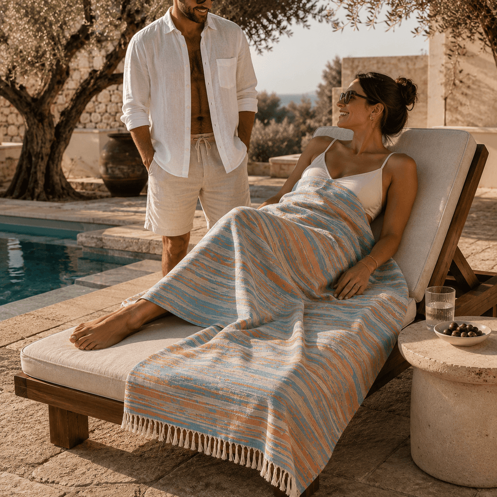 Coastal Current Premium Jacquard Peshtemal OEKO-TEX® Beach Towel