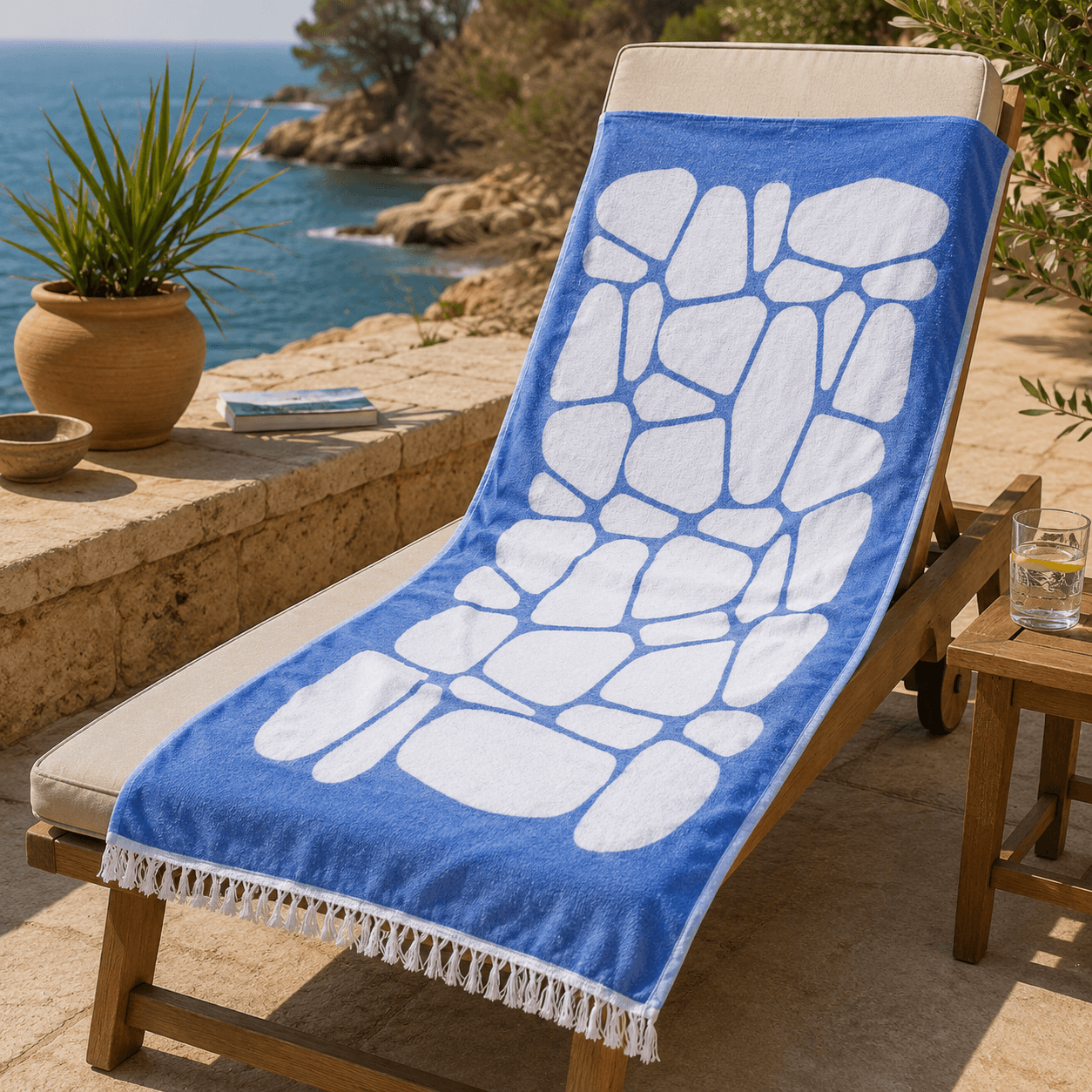 Cove Stone Premium Jacquard Peshtemall OEKO-TEX® Beach Towel