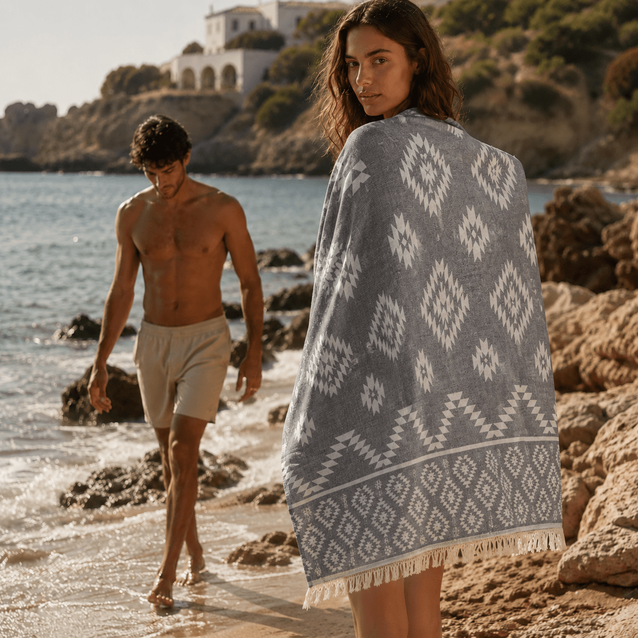 Anatolia Mosaic Premium Jacquard Peshtemal OEKO-TEX® Beach Towel
