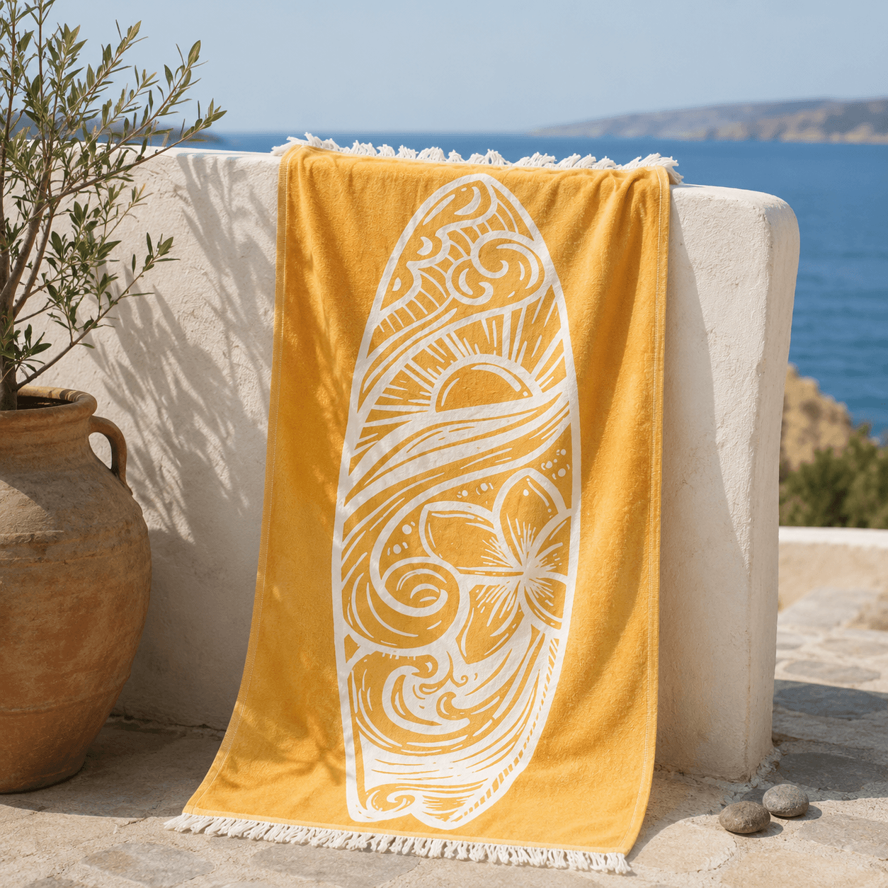 Tidal Surf Premium Jacquard Peshtemal OEKO-TEX® Beach Towel