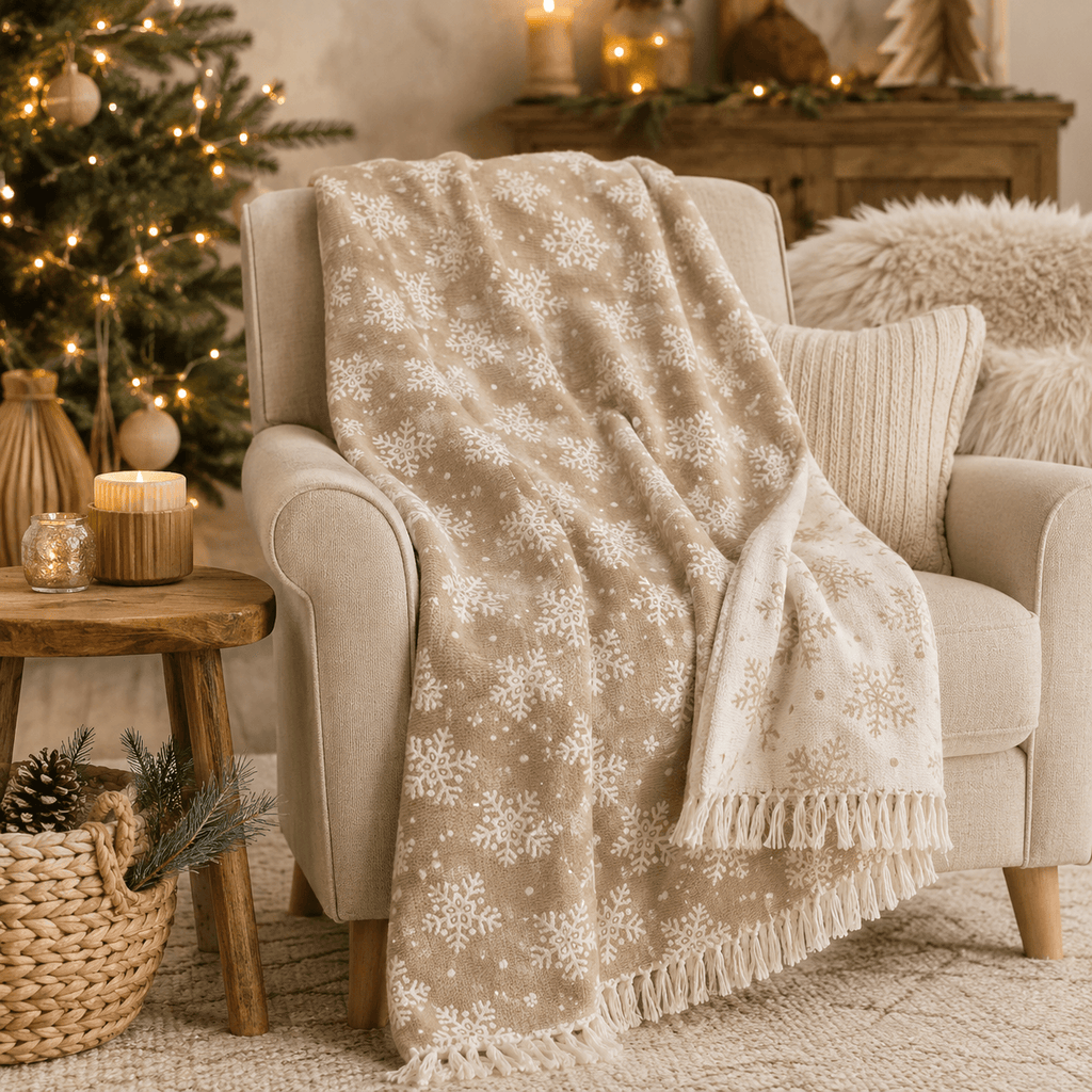 Eira Snowflake Jacquared OEKO-TEX® Certified Bed Throw
