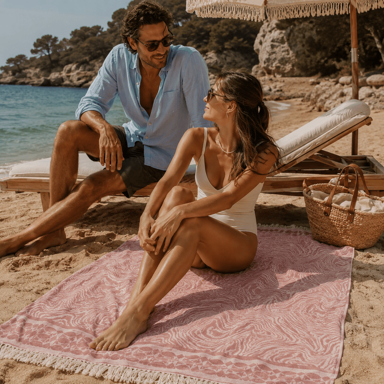 Ebru Premium Jacquard Peshtemal OEKO-TEX® Beach Towel