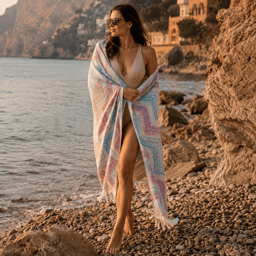 Aegean Weave Premium Jacquard Peshtemal OEKO-TEX® Beach Towel