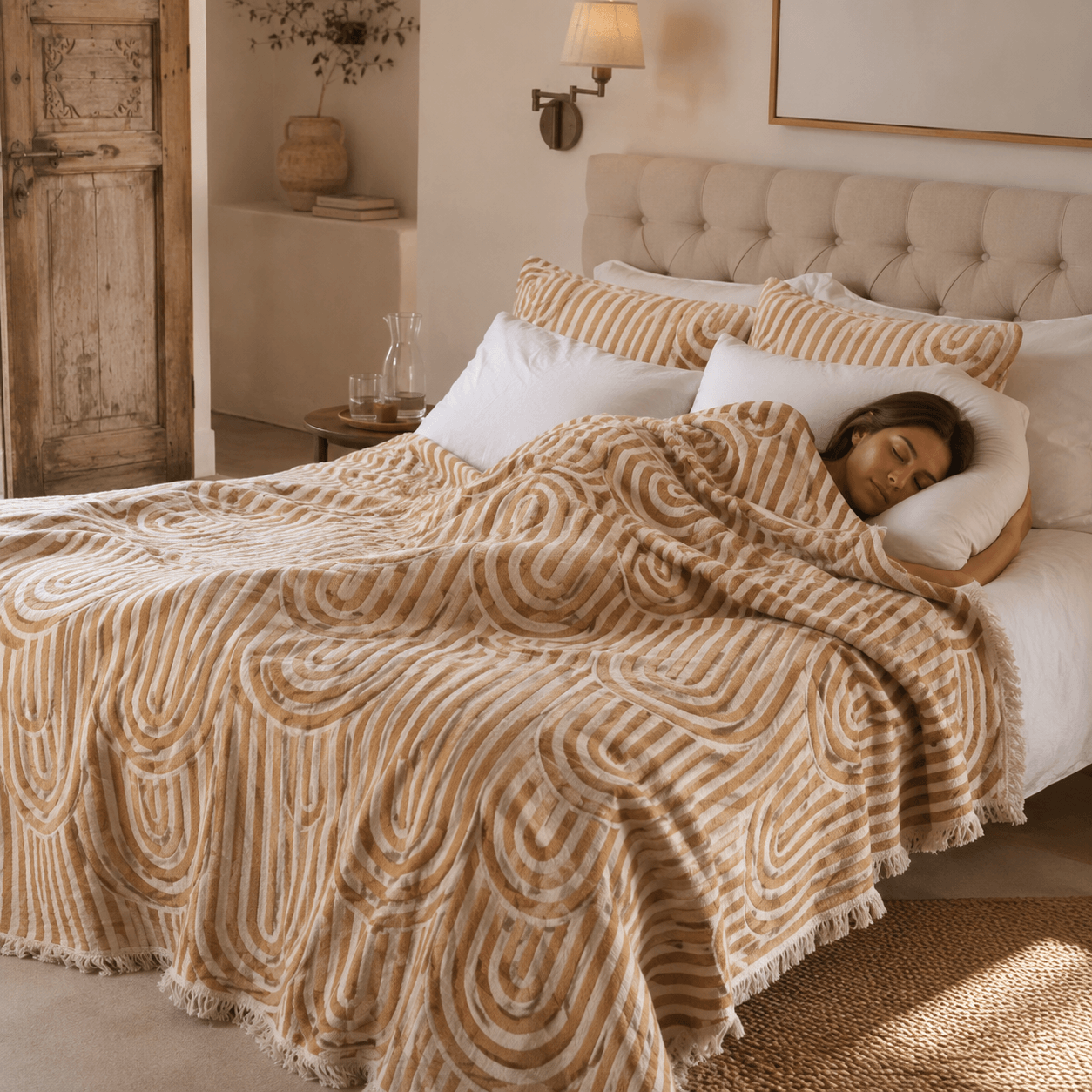 Miletos Jacquared OEKO-TEX® Certified Bed Throw
