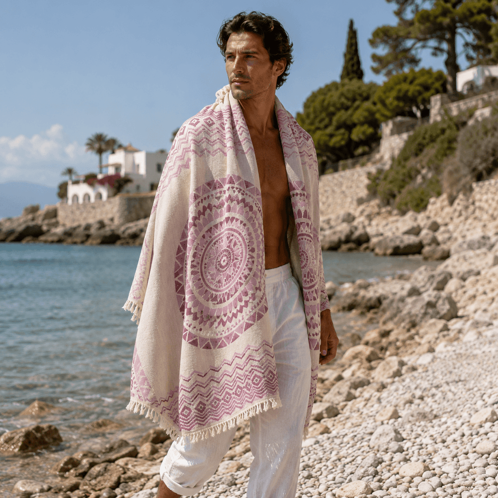 Mandala Coast Premium Jacquard Peshtemal OEKO-TEX® Beach Towel