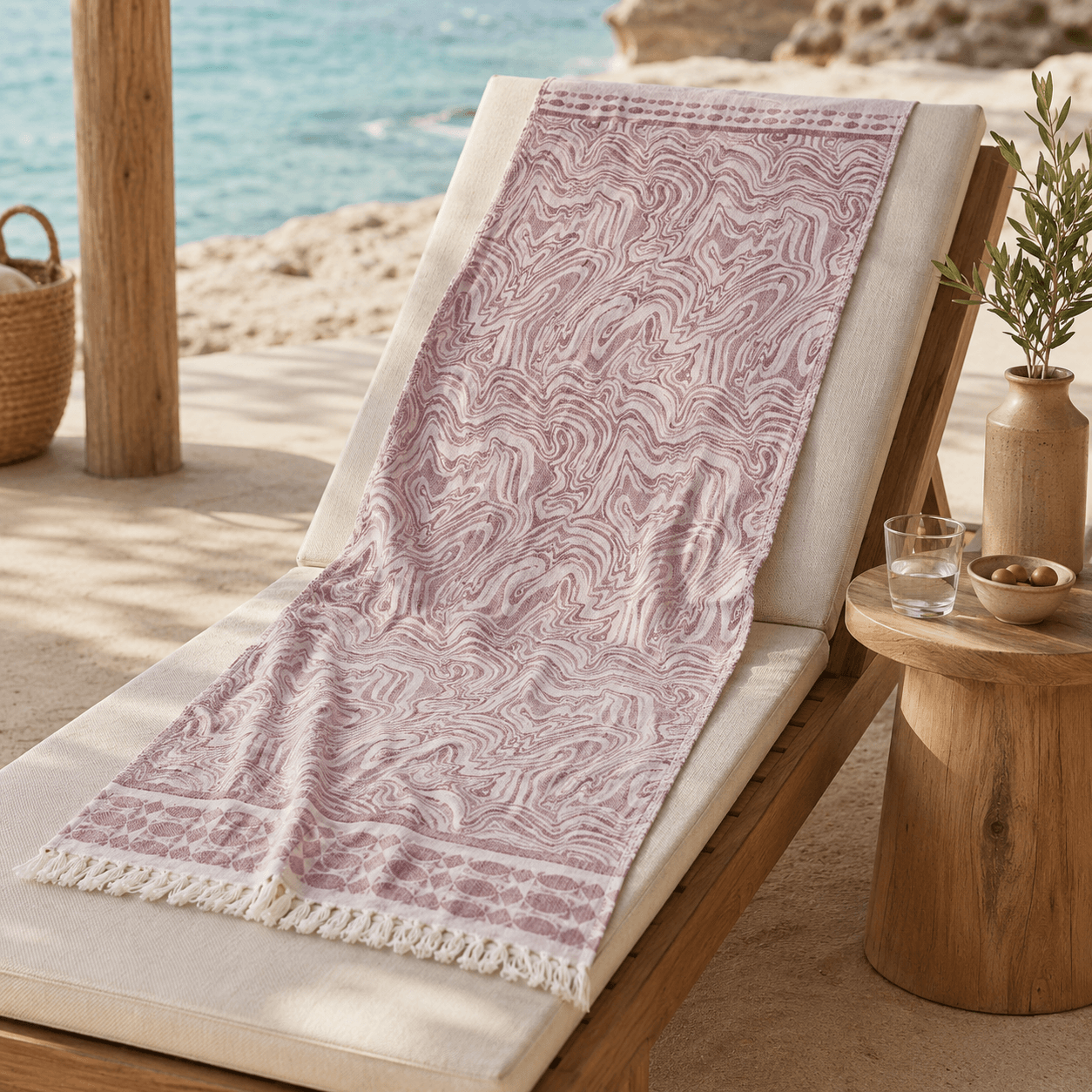 Ebru Premium Jacquard Peshtemal OEKO-TEX® Beach Towel