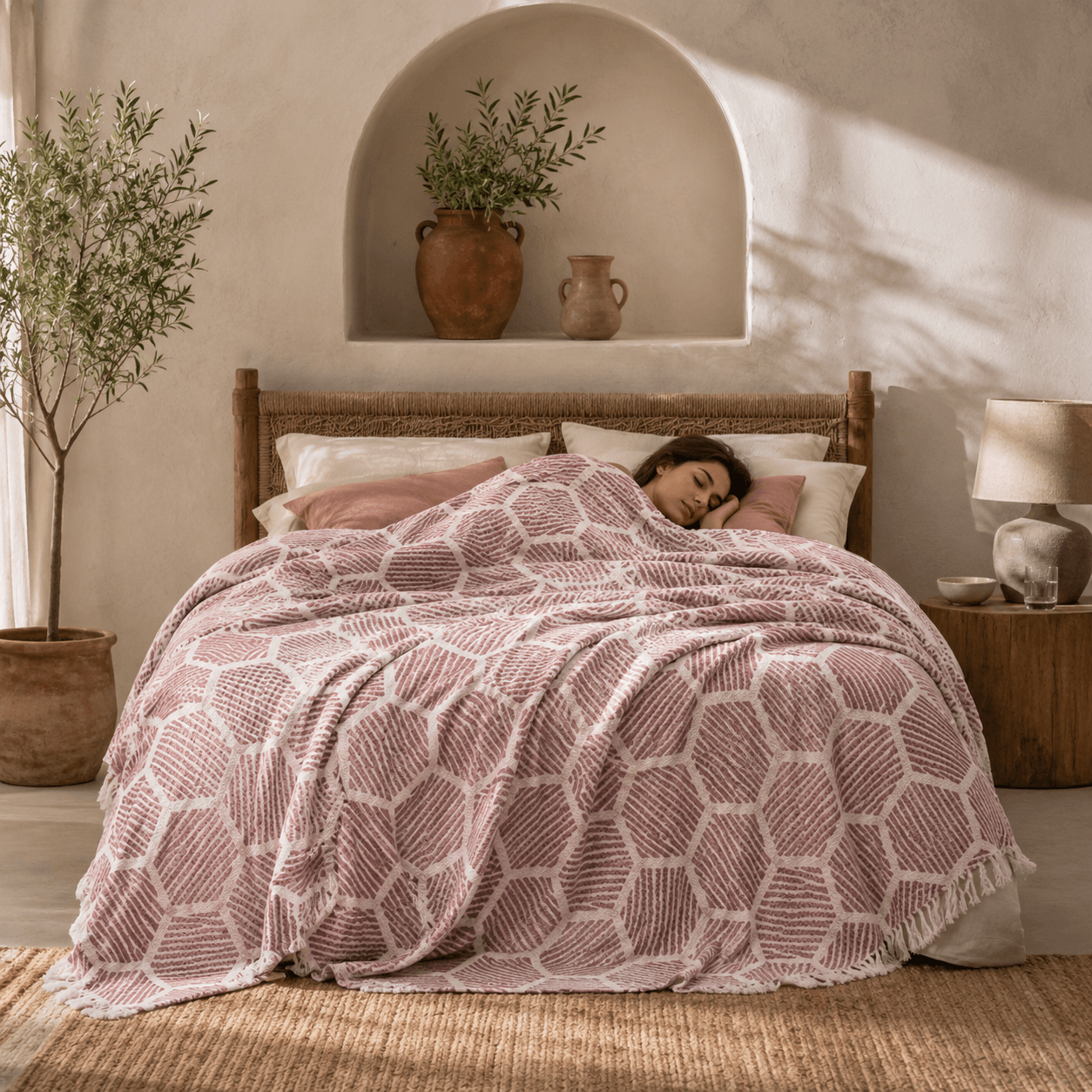 Knidos Jacquared OEKO-TEX® Certified Bed Throw