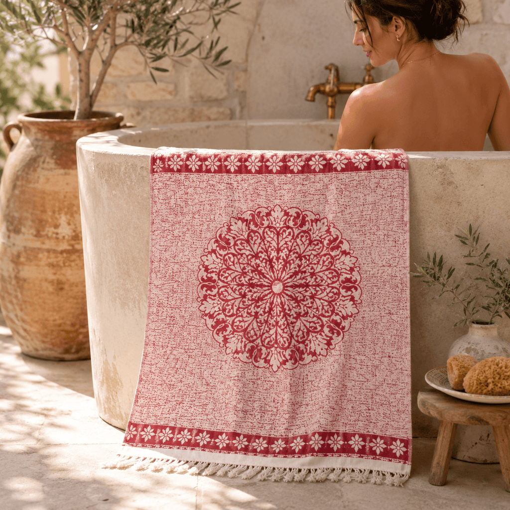 Anatolian Rosette Premium Jacquard Peshtemal OEKO-TEX® Beach Towel