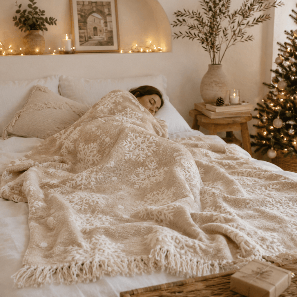 Eira Snowflake Jacquared OEKO-TEX® Certified Bed Throw