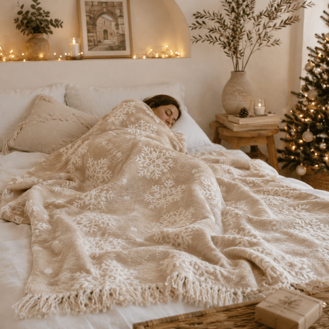Eira Snowflake Jacquared OEKO-TEX® Certified Bed Throw