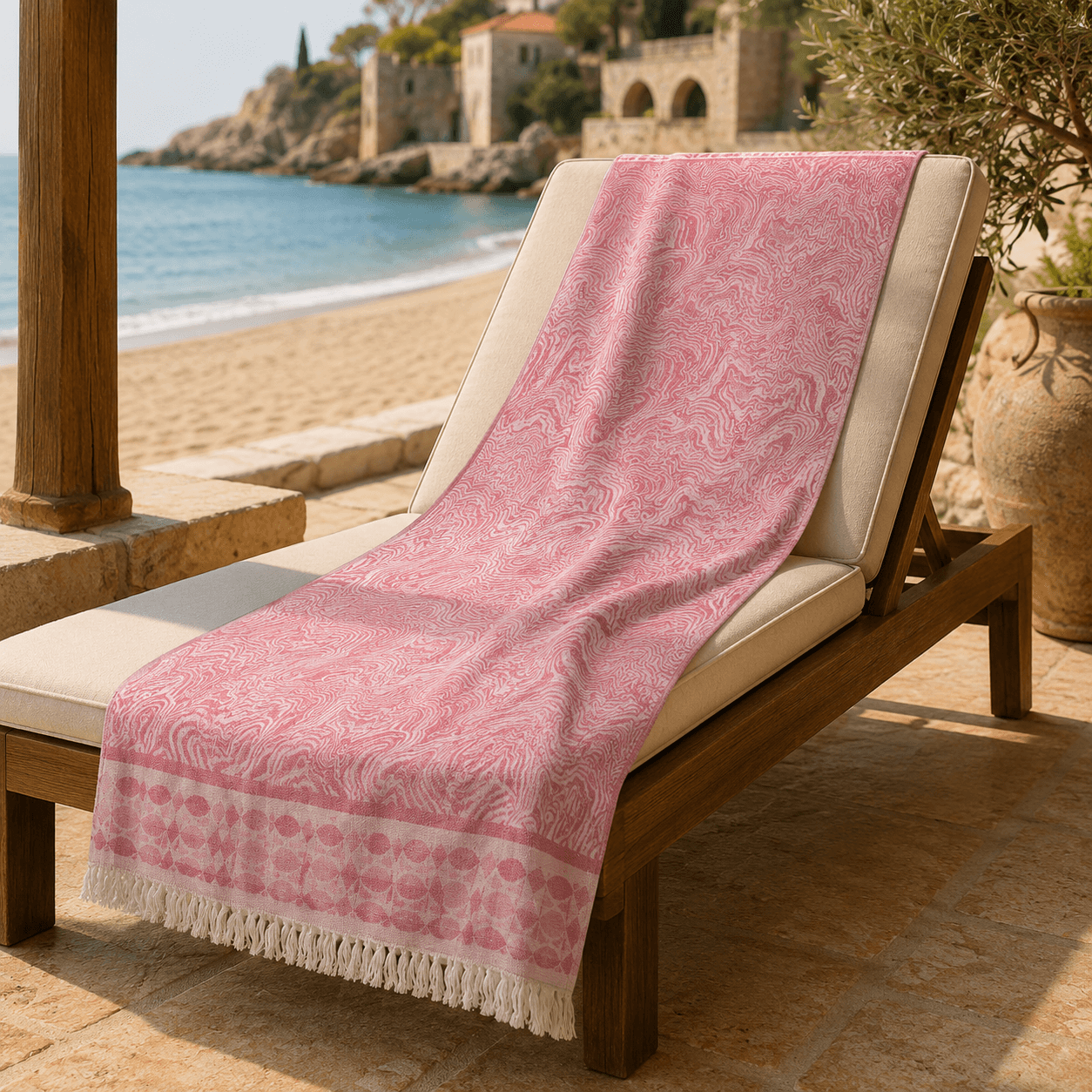 Ebru Premium Jacquard Peshtemal OEKO-TEX® Beach Towel