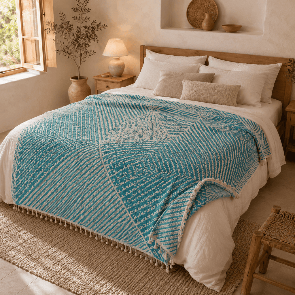 Thalassa Jacquared OEKO-TEX® Certified Bed Throw