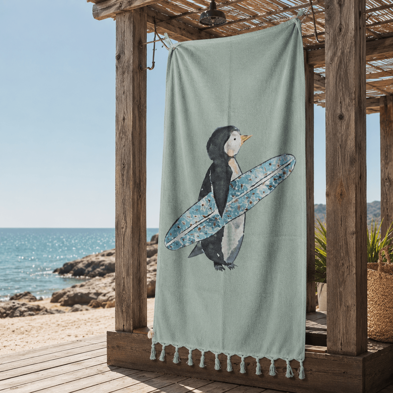 Penguin Surf Jacquard Towel