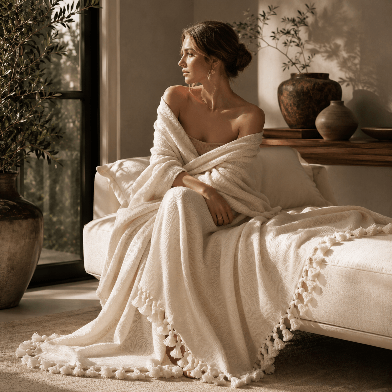 Quiet Label Denizli 100% Cotton Bed Throws &  Blankets