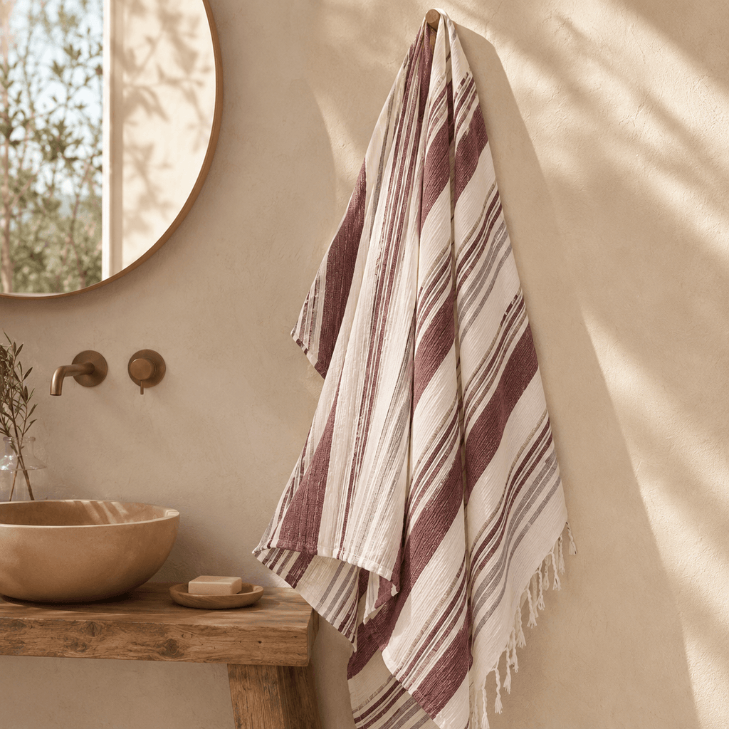 Varenna Bordeaux Muslin OEKO-TEX® Bath Towell