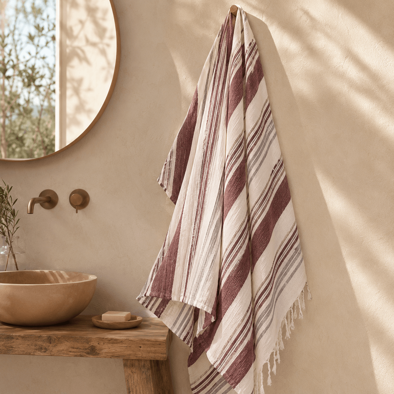 Varenna Bordeaux Muslin OEKO-TEX® Bath Towell
