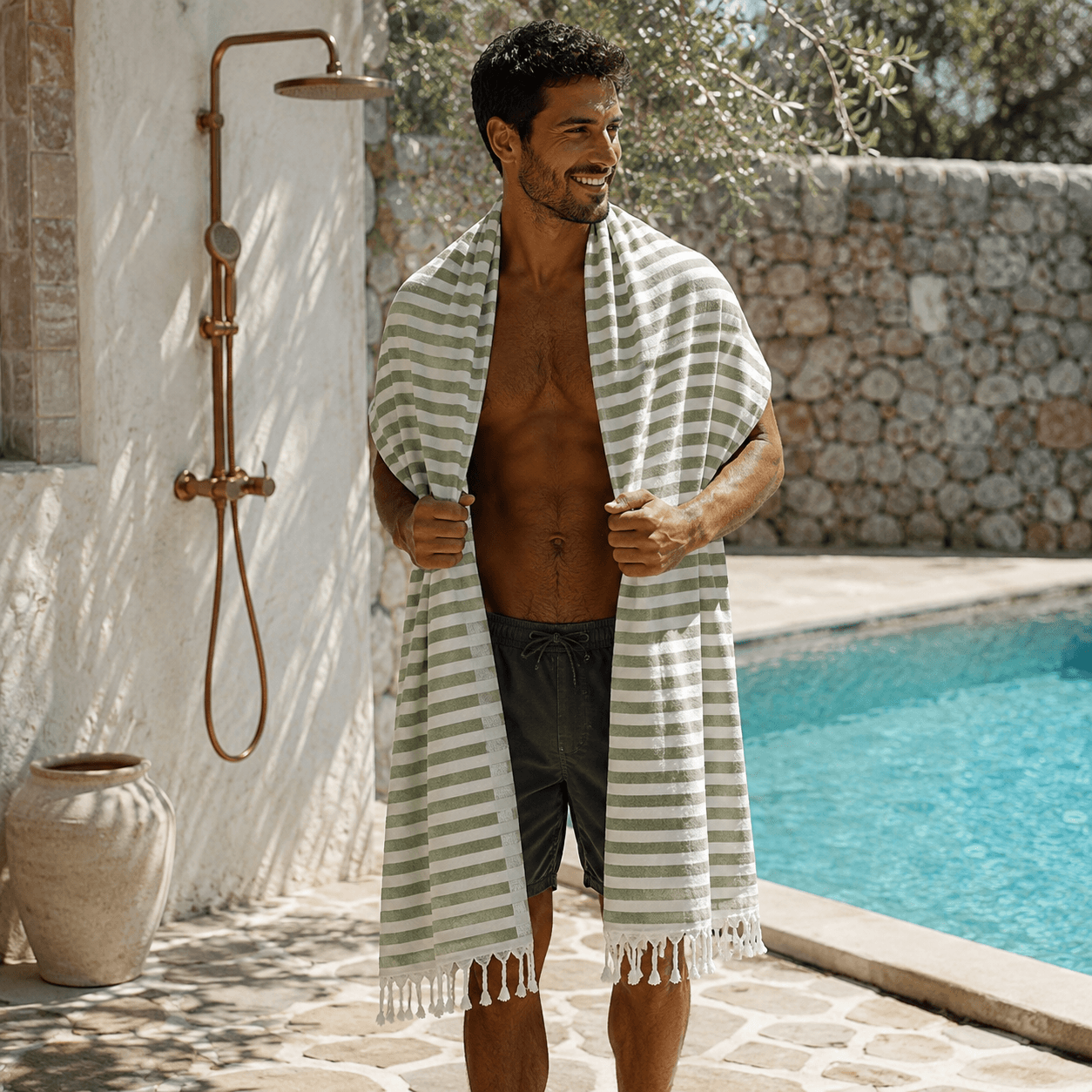 Marina Stripe Terry OEKO-TEX® Bath Towell