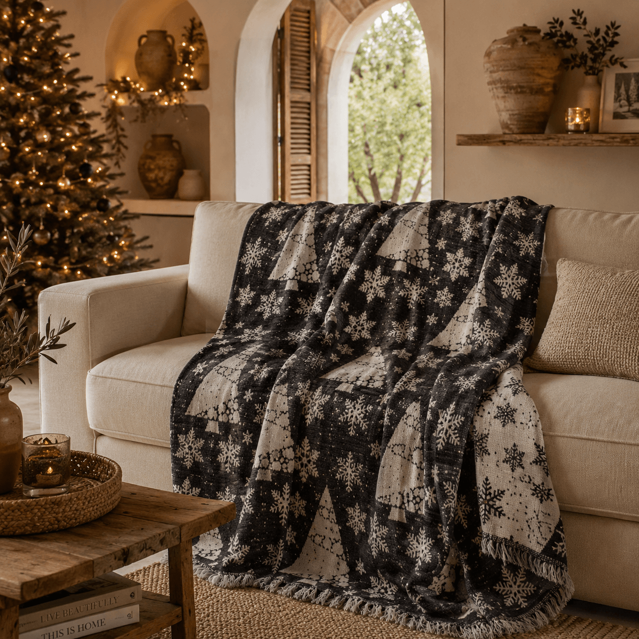 Noelle Jacquared OEKO-TEX® Certified Bed Throw