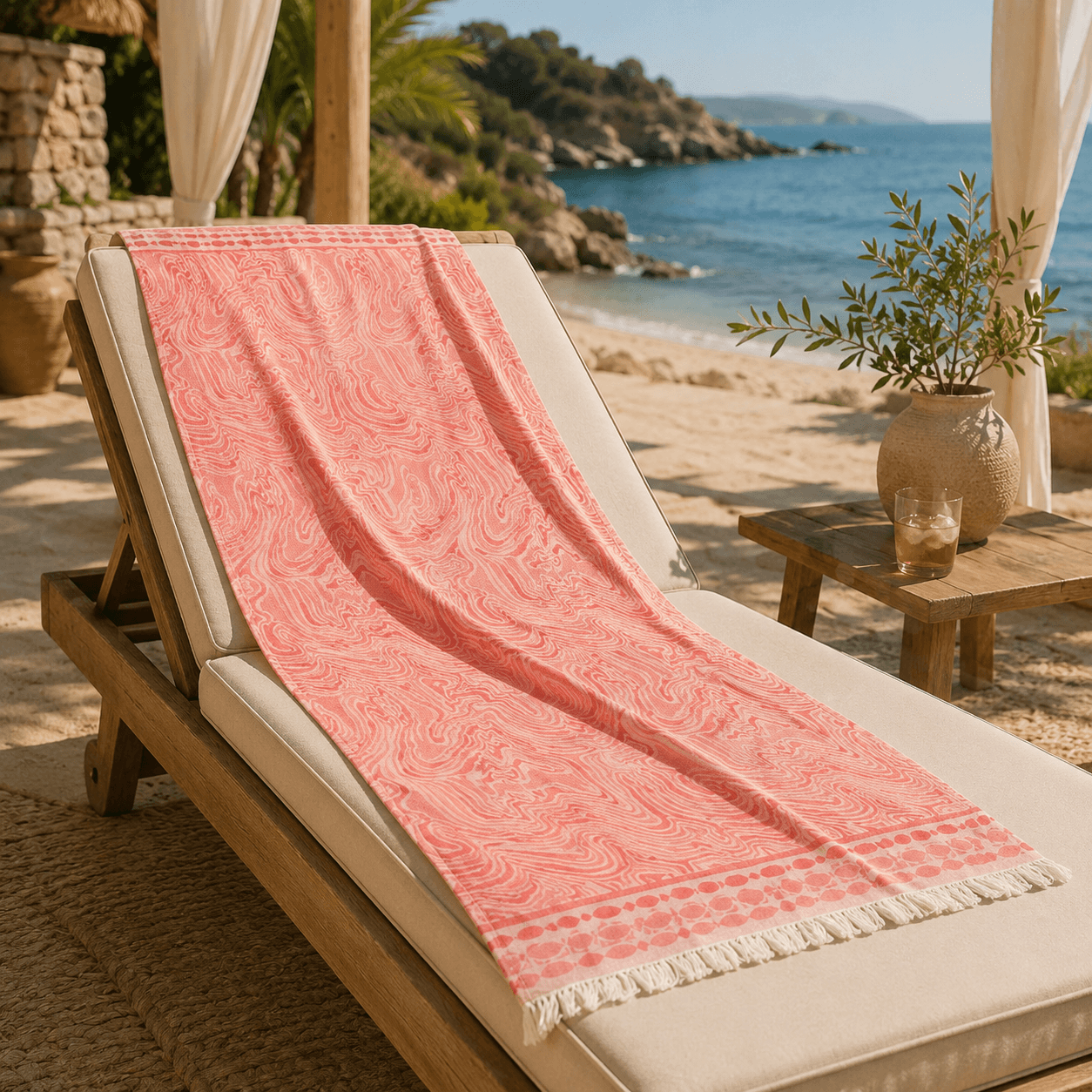 Ebru Premium Jacquard Peshtemal OEKO-TEX® Beach Towel