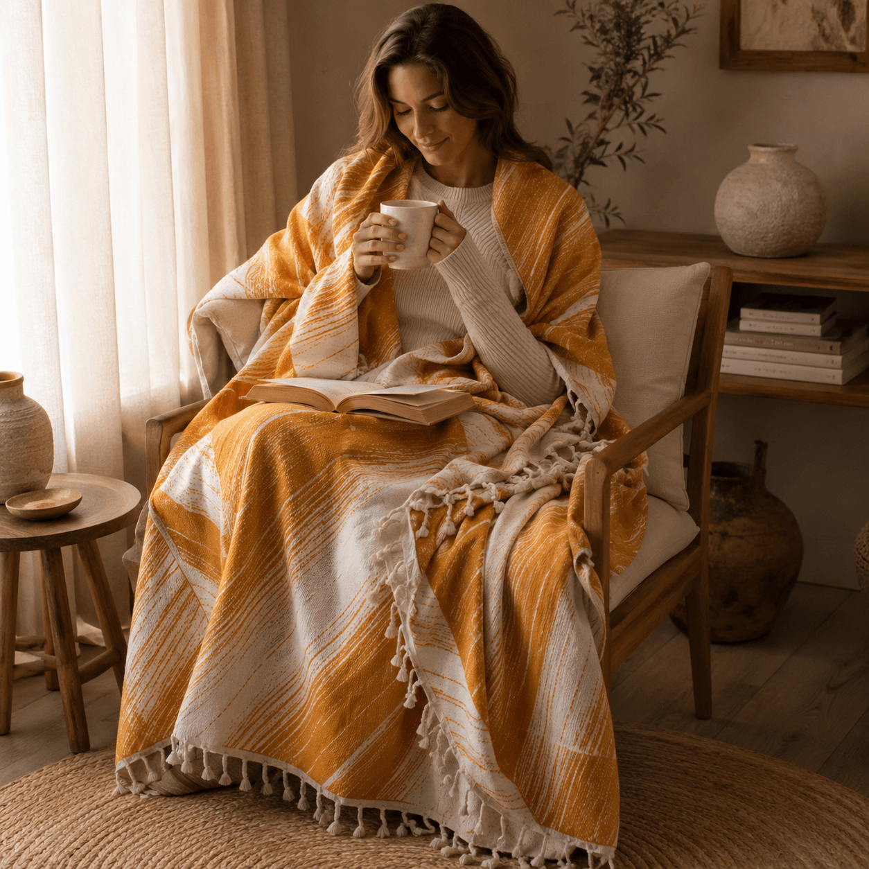 Alara Jacquared OEKO-TEX® Certified Bed Throw