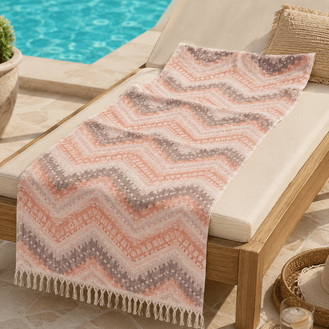 Aegean Weave Premium Jacquard Peshtemal OEKO-TEX® Beach Towel